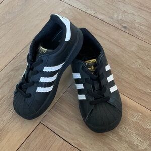 Adidas Kids Black and White Sneakers